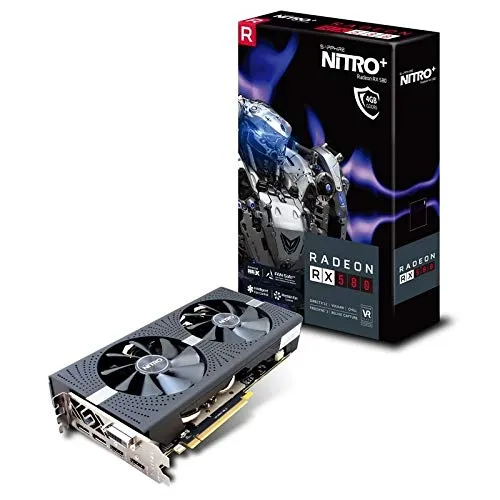 SAPPHIRE Nitro+ Radeon RX 580 4GD5 Radeon RX 580 4GB GDDR5 - Graphics Cards (Radeon RX 580, 4 GB, GDDR5, 256 Bit, 5120 x 2880 Pixels, PCI Express x16 2.0)