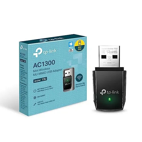 Tp-Link Archer T3U Adattatore Usb Scheda Di Rete, Wireless Dual-Band 1300 Mbps, ‎Porta Usb 3.0, Installazione Semplice, Wpa3, Windows 11/10/8.1/8/7, Mac OS 10.15 e versioni precedenti, Nero