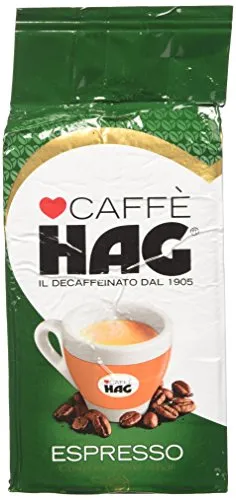Hag - Caffè Macinato Decaffeinato Gusto Espresso - Miscela per Macchina Caffè Espresso - 16 Confezioni - Pacco da 250 gr