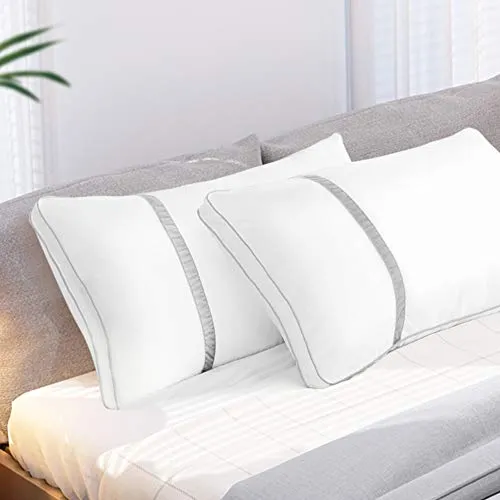 BedStory [Nuova Versione] Cuscini Letto Coppia 42x70cm Antiacaro, Guanciali Letto Coppia in Fibra di Poliestere 3D, Coppia di Cuscini per Letto Hotel Divano