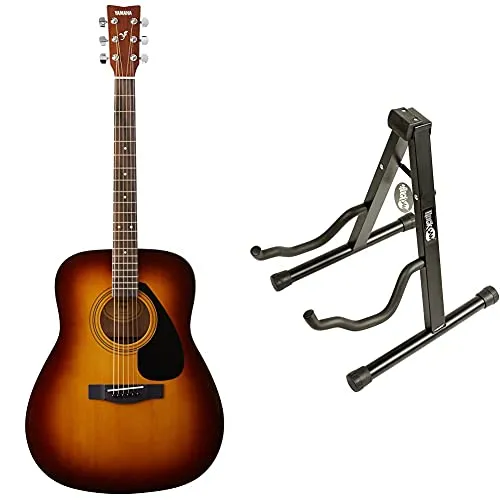 YAMAHA F310 Chitarra FolkChitarra Acustica 4/4 in Legno (63,4 cm, scala da 25”)6 Corde in Acciaio, Tobacco Sunburst & Rockjam Aframe Basamento Chitarra per Tutte le Chitarre