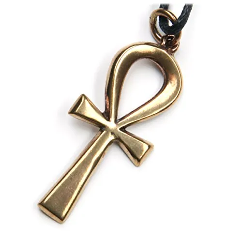 Pendente in bronzo a forma di croce ansata Ankh, con lunghezza del loop: 5 cm