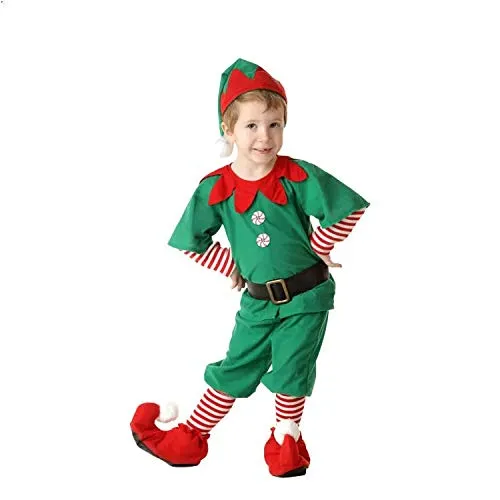 thematys Costume da Elfo Natalizio per Donna, Uomo e Bambino - Perfetto per Natale, Carnevale e Cosplay (120cm, Uomini)