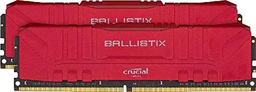 Crucial Ballistix BL2K16G36C16U4R 3600 MHz, DDR4, DRAM, Memoria Gaming Kit per Computer Fissi, 32GB (16GB x2), CL16, Rosso