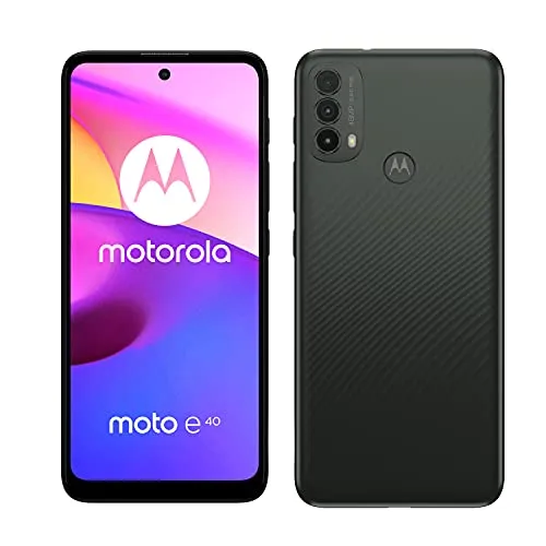 Motorola moto e40 (tripla camera 48MP, batteria 5000 mAh, display Max Vision 6.5" 90 Hz, processore octa-core, Dual SIM, 4/64 GB espandibile, Android 11), Carbon Gray
