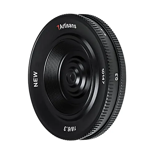 7artisans 18mm F6.3 II UFO Obiettivo, compatibile con fotocamere mirrorless Fuji X-Mount X-M1 X-M2 X-H1 X-T1 X-T10 X-T2 X-T20 X-T3 X-T4 X-T100 X-T200 X-T30 X-Pro1 Pro2 X-Pro. 3 X-E1 X-E2 X-E2S