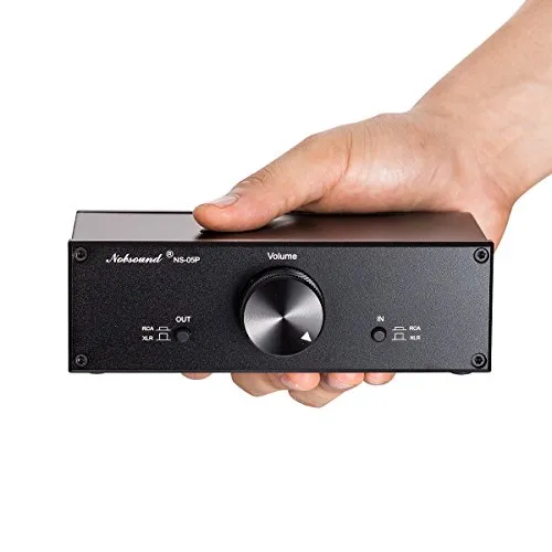 Nobsound Mini pre-amplificatore passivo completamente bilanciato/mono-finale, pre-amplificatore Hi-Fi, regolatore di volume XLR/RCA per altoparlanti di monitor attivi