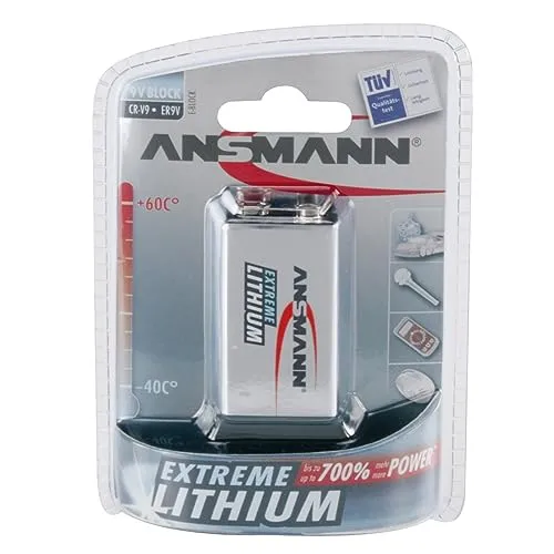 ANSMANN 5021023 9V Block Lithium 1,5V Batteria - 700% More Power