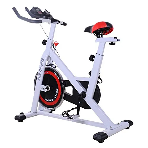 homcom Cyclette Professionale per Allenamento Fitness da Casa Altezza Regolabile Max 120kg Acciaio 107 × 48 × 100cm