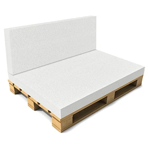 [neu.haus] Cuscino Schienale per Pallet Senza Fodera - Foglio Imbottitura per divani - 40 x 120 x 8 cm - Bianco