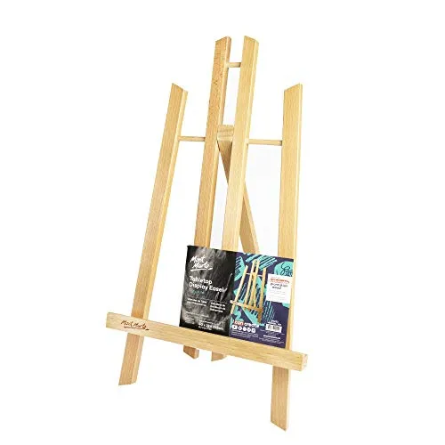 Mont Marte Piccolo Cavalletto Tavolo in Faggio - Medium - Ideale Cavalletto in Legno per la Presentazione di Telaio e Cornici Fino a 40 cm - Perfetto per Eventi, Esposizioni e Convegni