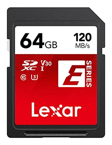 Lexar Scheda SD 64 GB, Scheda di Memoria SDXC fino a 120 MB/s in Lettura, UHS-I, U3, V30, C10, Full-HD e 4K UHD (LSDESXX064G-BNNNG)