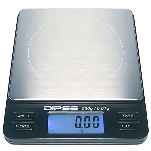 (500 g x 0,01 g) - Digital Scales TP Series, Accurate High-Precision Pocket Scales, Gold Scales with Extra-Large Weighing Surface, 500 g x 0,01 g