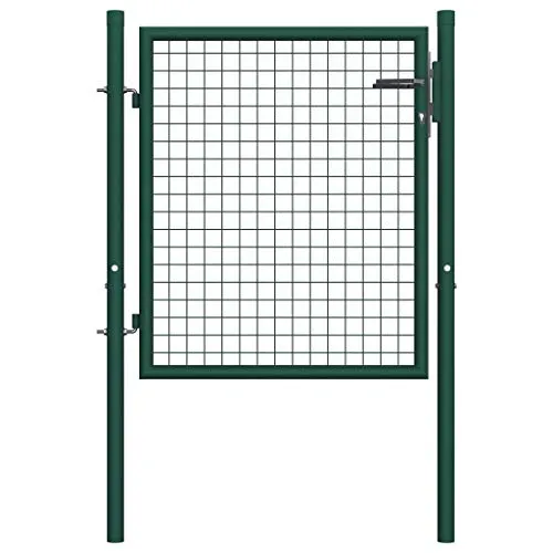 vidaXL - Cancello per Recinzione in Acciaio, 100 x 125 cm, Colore: Verde