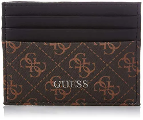 Guess VEZZOLA Card Case, Accessori da Viaggio-Busta per la Custodia per Carte di Credito Uomo, Brown, One Size