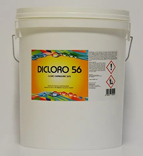 Dicloro 56 - Cloro Granulare per piscina - secchiello da 25 kg