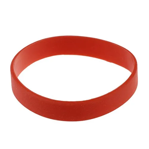 TOOGOO(R), braccialetto alla moda da polso, in gomma siliconica elastica, colore rosso