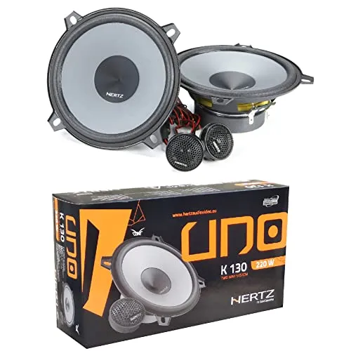 1 kit compatibile con HERTZ UNO K130 K 130 sistema a 2 vie da 5" 130 mm 13 cm 55 watt rms 220 watt max con 2 woofer 2 tweeter 4 ohm auto spl, a coppia