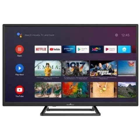 SMART TECH 32HA10T3 - Tv LED 32pollici HD Android 9.0, Quad Core, 1G/8G,DVB-T2/C/S2, H.265, HDR 10, Dolby Audio, 2T2R Wi-Fi, Bluetooth, Google Assistant, Netflix/YouTube/Prime Video,HbbTV, Nero