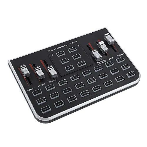 ASHATA Console di mixaggio Esterno Console di mixaggio della Scheda Audio Mixer Audio Digitale con 23 Effetti sonori, 12 Suoni elettronici e 4 modalità di Effetti per la Registrazione Home Studio DJ