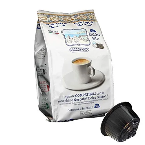Gattopardo 128 Capsule Caffè, Blu, Compatibili Dolce Gusto - 1000 gr