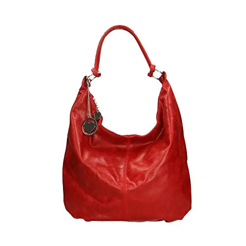 Chicca Borse Bag Borsa a Spalla in Pelle Made in Italy 45x35x4 cm