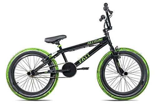 KS Cycling BMX Freestyle 25 - Bicicletta da ragazzo, 20", colore: Verde opaco