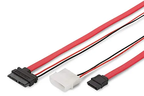 Digitus AK125001 Cavo SATA Ii/Iii di Connessione Slim Line, 22 Poli con Alimentazione, 0.5 m