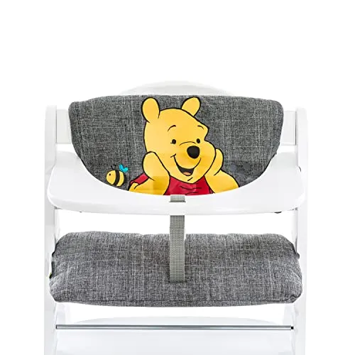 Hauck Cuscino Seggiolone Highchair Pad Deluxe - Cuscino da Seduta per Seggioloni in Legno Hauck Alpha+ e Beta+ - Facile da Fissare e da Lavare - Imbottitura Soffice - Grigio, Winnie The Pooh