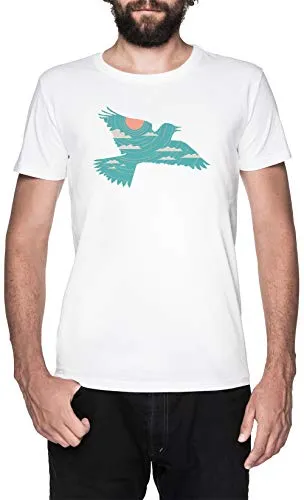 Allodola Bianco Maglietta T-Shirt Uomo Maniche Corte White T-Shirt Men's