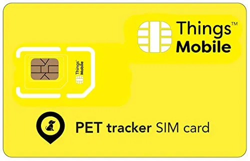 SIM Card per PET GPS TRACKER - Things Mobile - con copertura globale e rete multi-operatore GSM/2G/3G/4G LTE, senza costi fissi, senza scadenza e tariffe competitive con 10€ di credito incluso