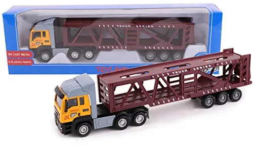 Toyland® Camion e rimorchio Giocattolo da 28 cm - Pressofuso - Giocattoli e Veicoli Modello - Disegni Assortiti (Camion Bisarca)