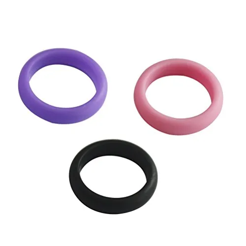 Clispeed Anello fede di silicone per fitness sportivo in Viola Rosa e Nero 3PCS