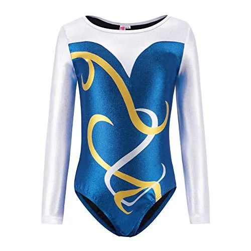 KISSION Ragazze Manica Lunga Ginnastica Body da Ballo da Danza Classica Ginnastica Artistica Shining Danza e Atletica Leotards