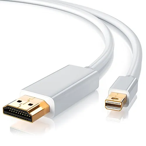 CSL – Cavo mini Displayport HDMI da 2 metri di alta qualitá – 2K - Certificato – Connettori dorati – Compatibile con PC e Apple Mac MacBook PRO MacBook Air - Bianco