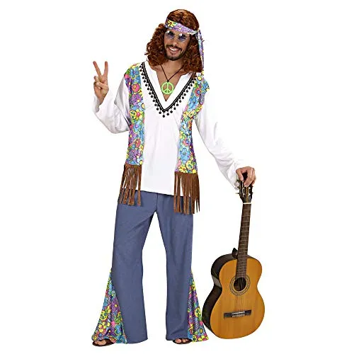 WIDMANN - Hippie Woodstock Costume da Figlio dei Fiori, in Taglia XL