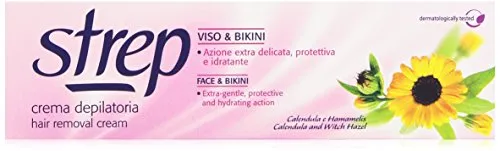 Strep - Crema Depilatoria Viso & Bikini, Azione Extra Delicata, Protettiva E Idratante - 75 Ml