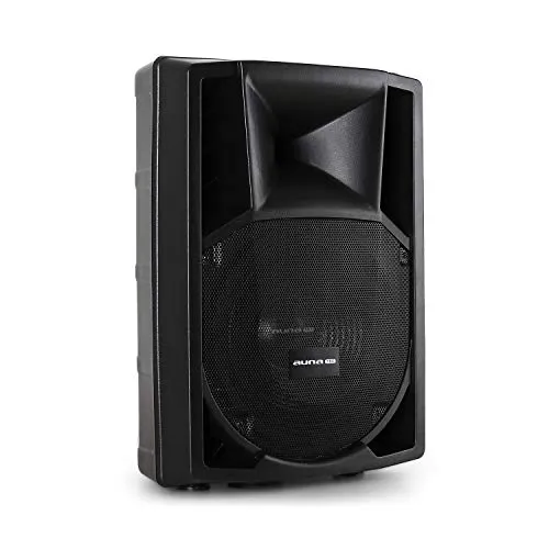 auna Pro PP - Cassa Attiva, Altoparlante a 2 vie, Speaker Box PA, Subwoofer, Gamma di frequenza: 40 Hz - 18 kHz, ABS, Maniglia trasporto, 550 Watt RMS, 30 cm (12''), Nero