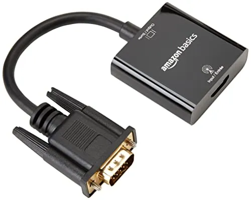 Amazon Basics - Adaptador de HDMI hembra a VGA con puerto de audio de 3,5 mm