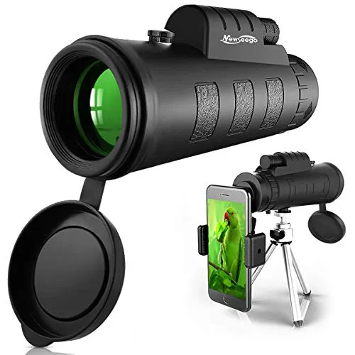 Newseego 50x60 Telescopio Monoculare con Adattatore e Treppiede, Canocchiale Monoculare, BAK4 Prism Dual Focus Monocolo Professionale Potente Monoculare per Il Birdwatching, Campeggio, Caccia