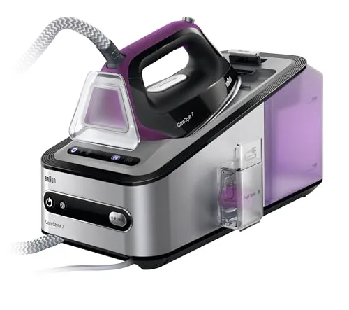 Braun Carestyle7 IS7144.BK Ferro da Stiro con Caldaia, a carica continua, serbatoio 2L removibile, chiusura Easy Lock, autospegnimento, Viola/nero