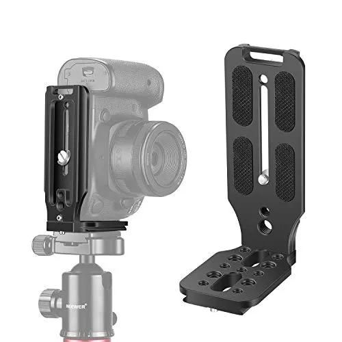 Neewer Piastra a Sgancio Rapido Staffa a Forma L Verticale con Vite 1/4” Arca-Swiss, Compatibile con DJI Osmo Ronin Zhiyun Reflex Digitali Canon Nikon Sony