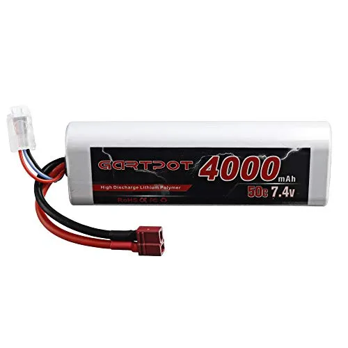 KINGDUO 7.4V 4000Mah 50C 2S Lipo Batteria con T Plug per Auto Rc