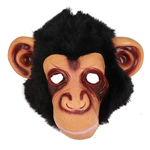 Amosfun Chimp Mask novità Halloween Costume Party Animal Head Mask Monkey Copricapo Orangutan Maschera Scary Party Mask Divertente Halloween Masquerade Mask