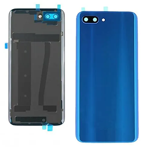KIT 3 Pezzi Copri Batteria + biadesivo + lente compatibile per Huawei Honor 10 /COL-AL10, COL-L29, COL-L19 n.1 Vetro Posteriore Back Cover Retro Scocca + adesivo + Lente con cornice (Blu)