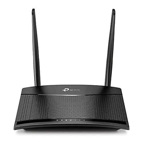 TP-Link TL-MR100 Router 4G LTE fino a 150 Mbps/Wireless N fino a 300Mbps, Porta LAN/WAN, Senza configurazione, Antenne rimovibili