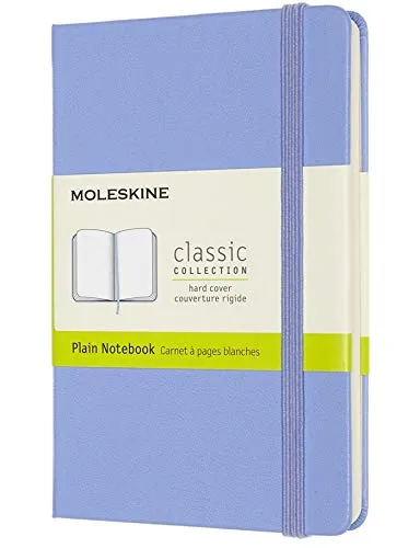 Moleskine - Classic Notebook, Taccuino con Pagine Bianche, Copertina Rigida e Chiusura ad Elastico, Formato Pocket 9 x 14 cm, Colore Blu Ortensia, 192 Pagine