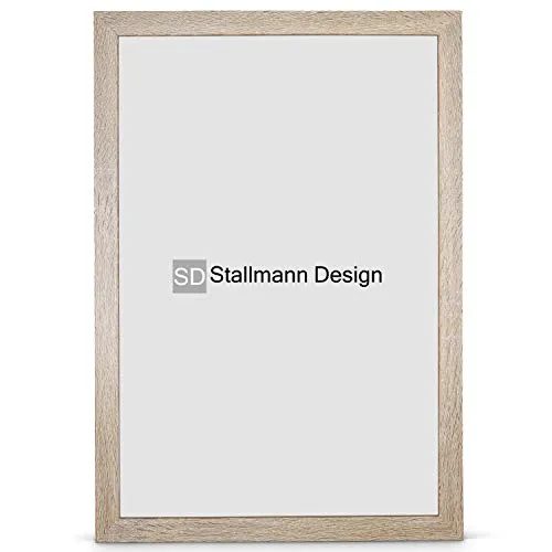 Stallmann Design, cornice “New Modern”, 10 x 15 cm, colore bianco, din A4 e 60 altri formati, in legno MDF, per foto o quadri., Legno, Rovere sonoma, 29,7 x 42 cm (DIN A3)