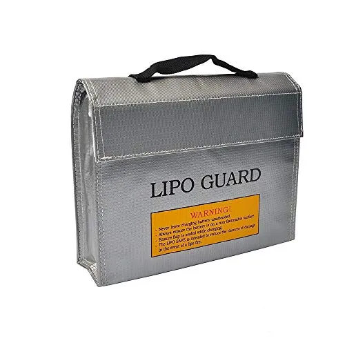 Borsa per batteria per ricarica e stoccaggio sicuri, LiPo Guard Sacchetto Batterie Protezione Borse per Giocattoli Auto Telecomando Drone Vehicle, 240x64x180mm, 1 pezzo