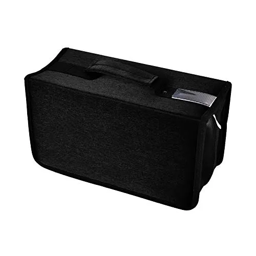 alavisxf xx Porta CD Custodia, Nylon da 160 capacità Porta CD Borsa Custodia CD Auto Protettiva Portafoglio Organizer(Nero)